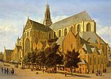 Famous Church Paintings - The Exterior Of The Church Of Saint Bavo In Harlem